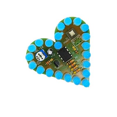 LM358 Heart Shape LED Light Board Kit For Analog Electronics Learning Students