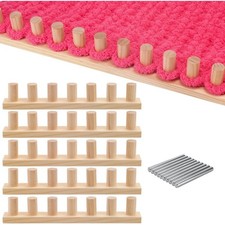 Chunky Blanket Loom Kit for DIY No-Needle Hand Knitting Adjustable Wooden Loom