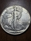 1942 AU Walking Liberty Half Dollar 50c Silver Actual Coin Fine For Collection