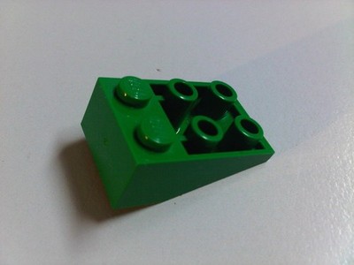 6 Stck. Lego Steine Green Slope, Inverted 33 3 x 2 with Flat Bottom Pin without 
