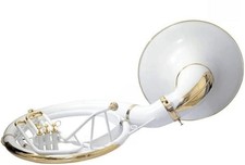 HAHAPA HANDMADE WHITE FINISH 22" BRASS MADE TUBA SOUSAPHONE DELIVERY...