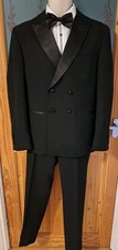 NEXT TUXEDO STYLE MACHINE WASH DINNER SUIT JACKET 40S PANTS 34X29 DICKY BOW &TIE