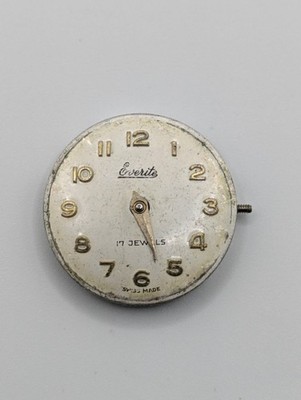 Everite F 4022 Manual Wind Watch Movement 17 Jewels Swiss Parts Repair 18.8mm