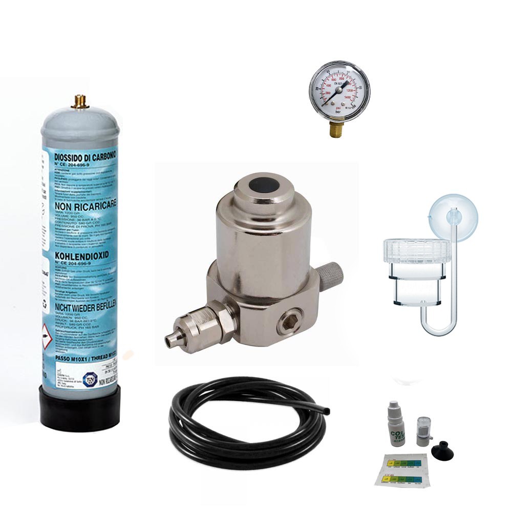 Kit CO2 Acquario Smart 600g - Manometro Alta Pressione e Diffusore