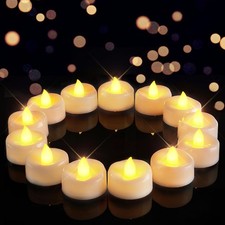 Flameless Candles, 100-Pack Tea Lights Candles Battery Operated Bulk, Flameless