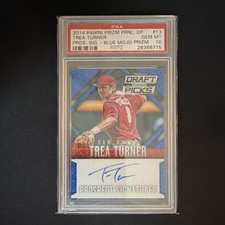 POP 1 - Panini 2014 Prizm Draft Trea Turner Blue Mojo #13 PSA 10