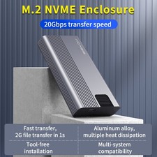 Acasis M.2 NVMe SSD Enclosure Case USB 3.2 Gen2x2 20Gbps for 2230/2242/2260/2280