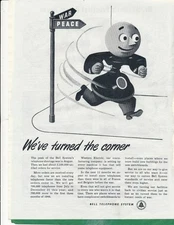 Magazine Ad - 1945 - AT&T / Bell System - World War II - Turned the Corner