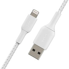 Belkin BoostCharge Braided Cable - 3.3ft/1M Apple Charger - USB Phone Charger