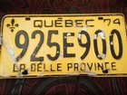 1974 QUEBEC Canada License Plate — photo 1