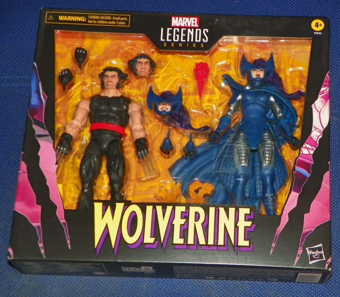 Pack figurines Marvel Legends Wolverine Psylocke X-Men jouet articulé et accessoires de combat
