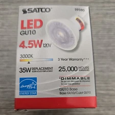 NEW** Satco S9380 4.5W LED 3000K Warm White 120V Twist & Lock GU10