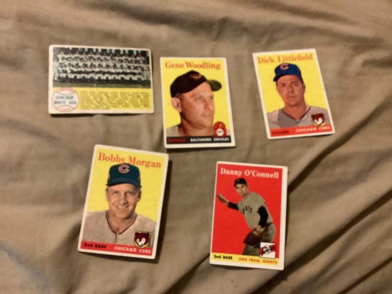 Lot (5) 1958 TOPPS - Low to Mid Grade - All Cards Pictured - Great Looking Cards