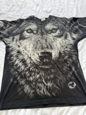 Vintage 1996 Liquid Blue Wolf All-Over Print T-Shirt - Size XL - USA Made