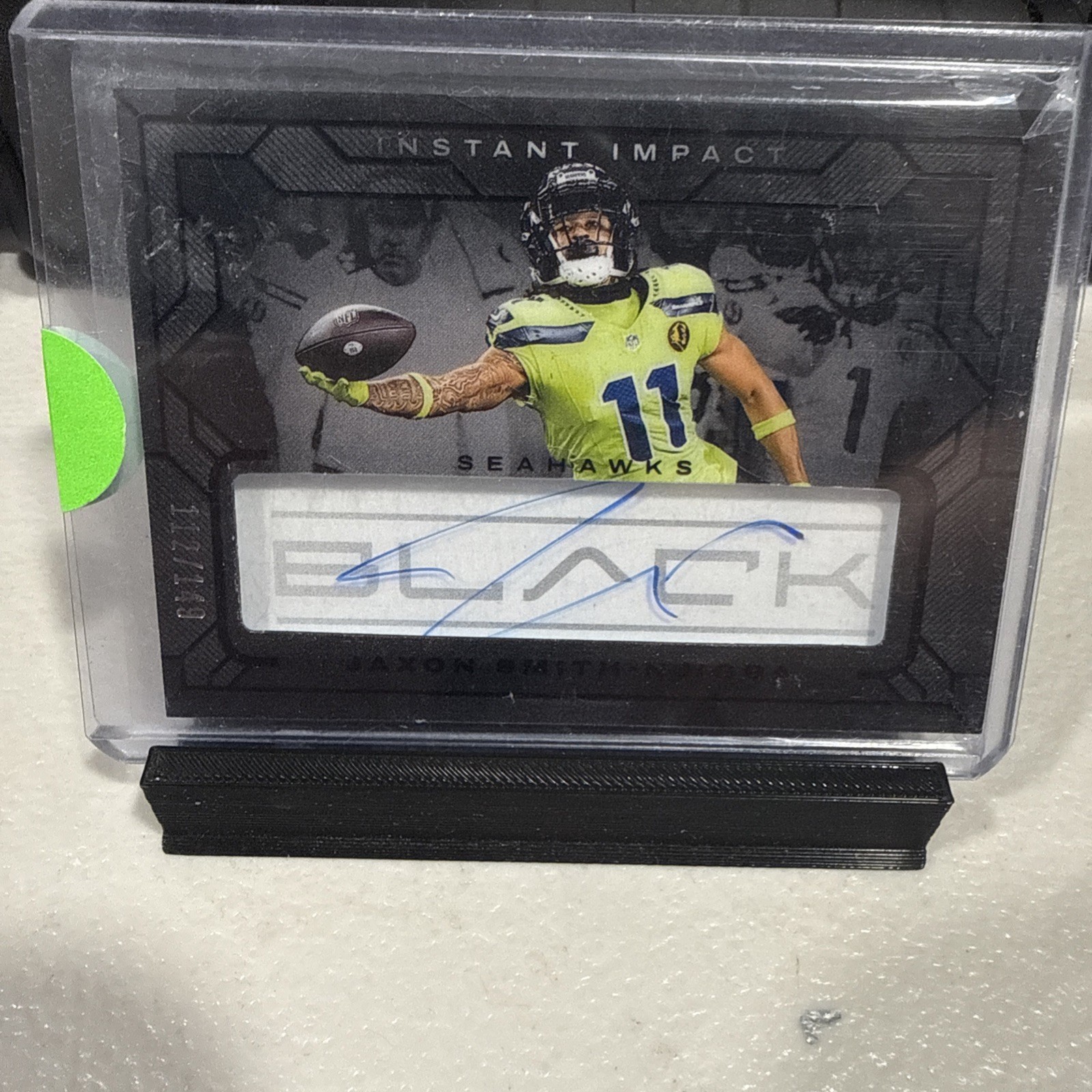 Jaxon Smith-Njigba #III-JSN Football Cards 2024 Panini Black Instant Impact Ink trading card — raw and PSA graded price guide