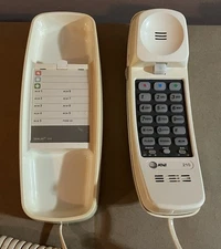 Vintage AT&T Trimline Corded Wall Mounted Phone Model 210 - White