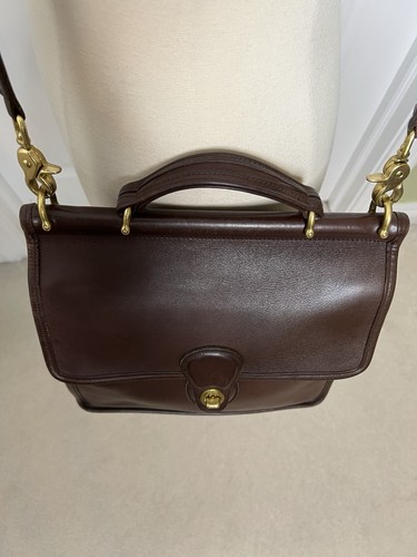 Coach Vintage Mahogany Leather Willis Crossbody Bag Gold Hardware 9927 - Picture 6 of 21