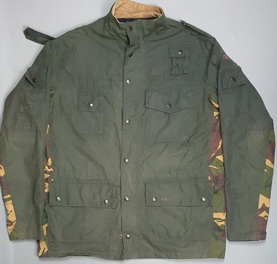 Barbour Cowen Commando Wax Camo Green Cargo Military Utility