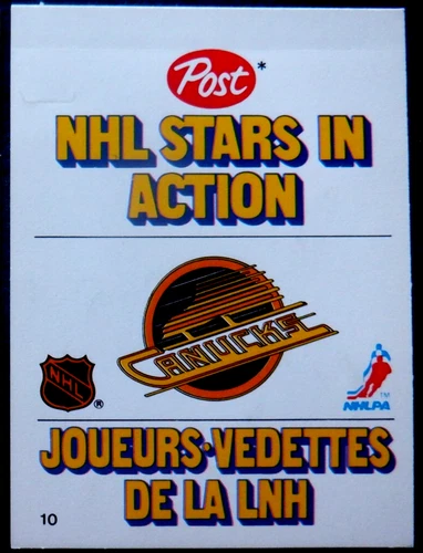 Post NHL Stars in Action stand-up #10 1981 -82, Dave Williams - Canucks