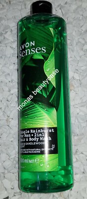 Avon Senses Jungle Rainburst 2 in 1 Shampoo & Duschgel for Men 500ml Neu