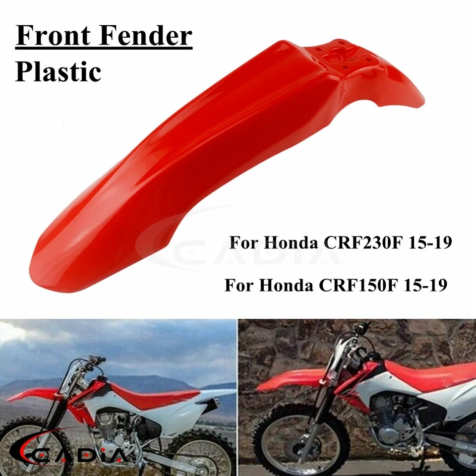 Guardabarros delantero rojo de plástico para moto Honda CRF230F CRF150F 2015-2019 Foto 2 de 4
