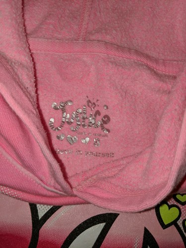 Justice Girls Sz. 8 Pink " Rock" Hoodie. Cute, Nt. Desc. - Picture 2 of 7