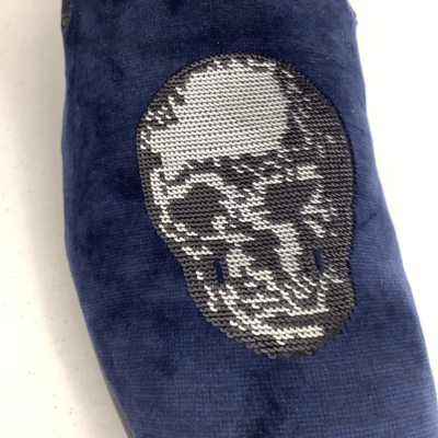 INC International Concepts Men’s Skull Loafers Blue Velvet Metallic Silver International Concepts Blue Velvet Skull Loafers Men main image 3