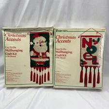 Vintage Vogart Craft Christmas Accents NOEL & SANTA Latchhook Craft Kit