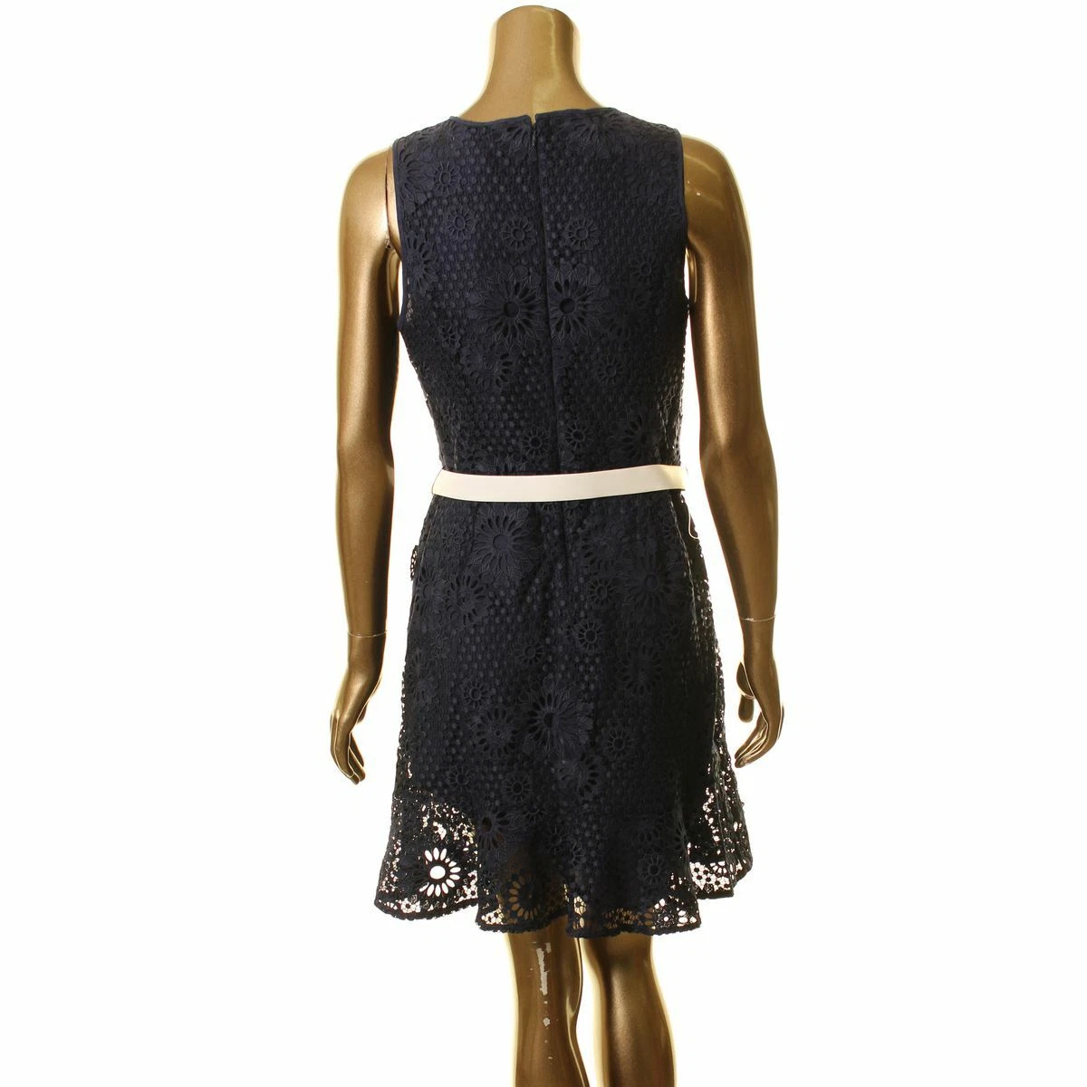 Abito MICHAEL KORS NUOVO Donna Cintura Pizzo Flounce orlo A Line TEDO