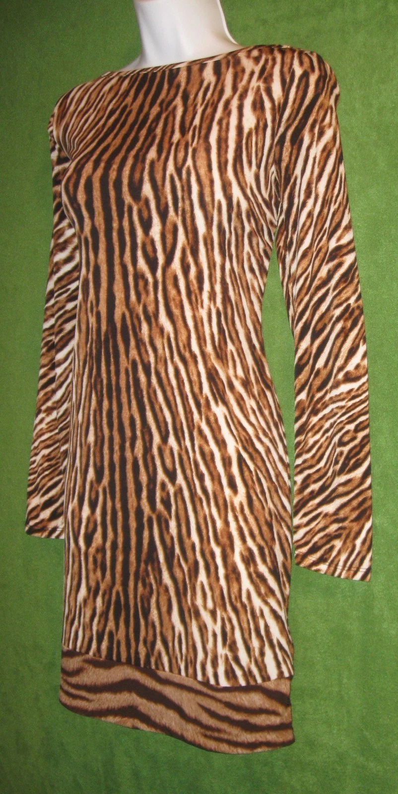 Abito sociale Michael Kors marrone stampa animalier jersey elasticizzato cambio S 4 6 $119