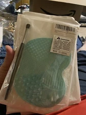 Green-Silicone Makeup Brush Cleaner Pad Washing Scrubber Board Cleaning Mat Tool