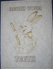 * TRI CHEM 0493 B BRUSH YOUR TEETH BUNNY TOOTHPASTE Picture to Paint TRICHEM