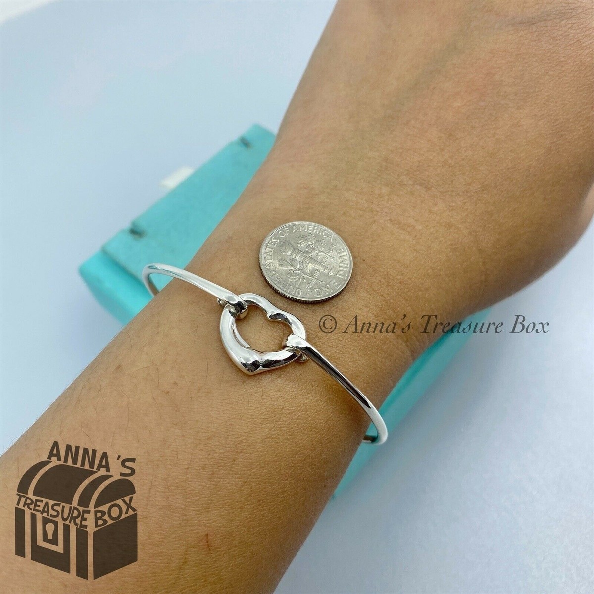 Tiffany & Co. 925 Silver Peretti Open Heart 6.5