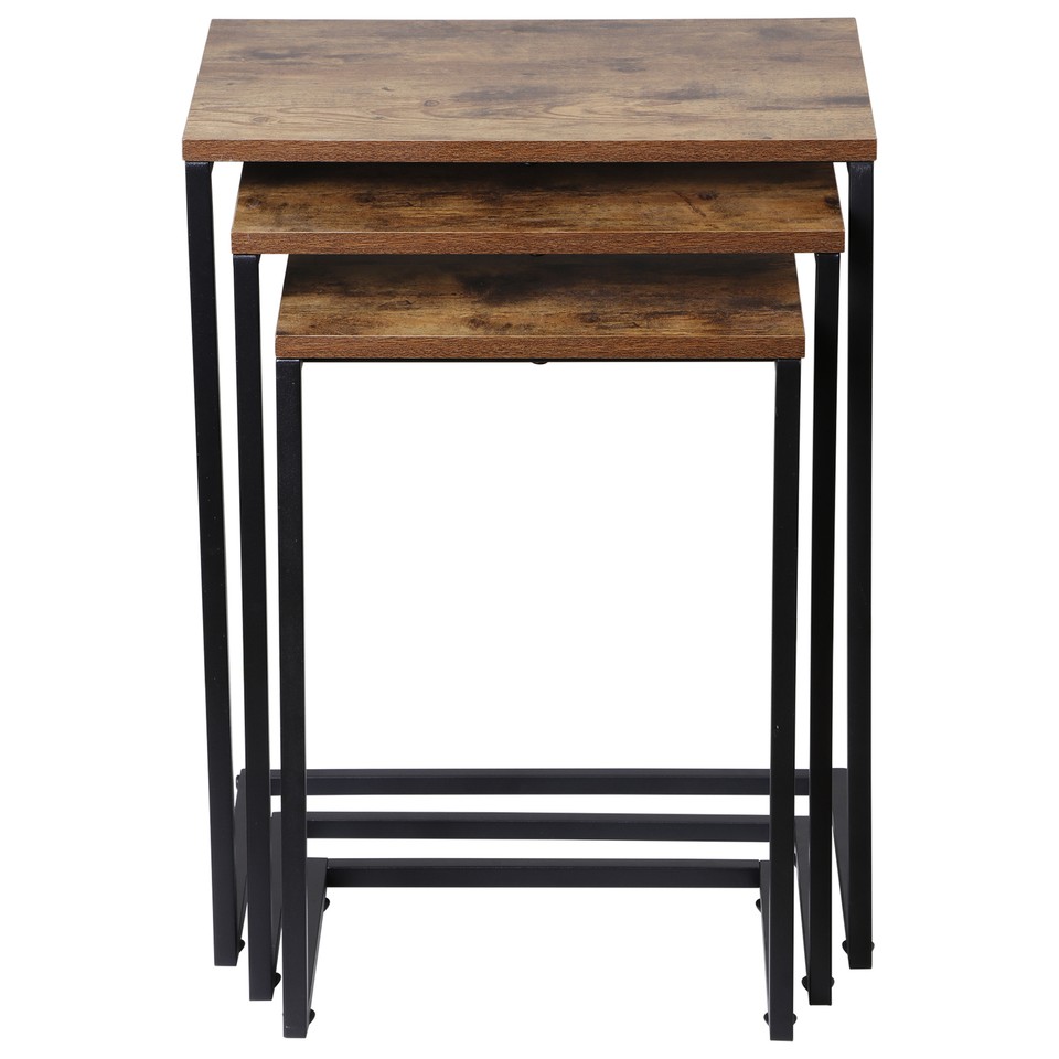 Nesting Side Tables Set of 3 C Shaped End Tables Stackable Coffee Snack ...