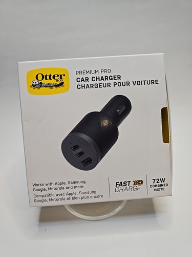 Authentic Otterbox Premium Pro USB C & A Car Charger 72 Watt Combined (Black) - 第 1/17 張圖片