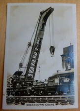 Senior Service British Railways cigarette card 29. Breakdown crane. Trains.