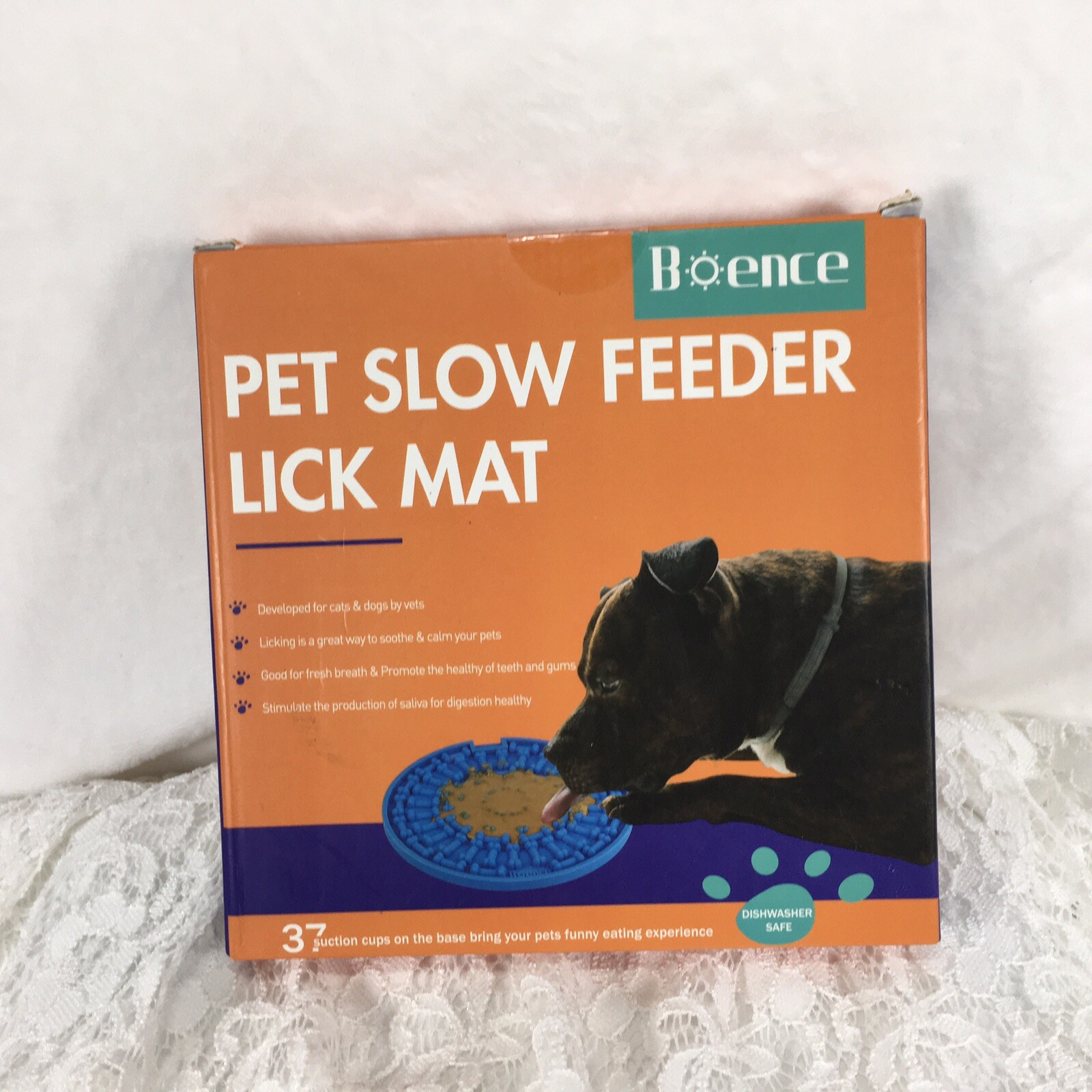 Boence Pet Slow Feeder Lick Mat 2 Pack Green & Orange Digestion and