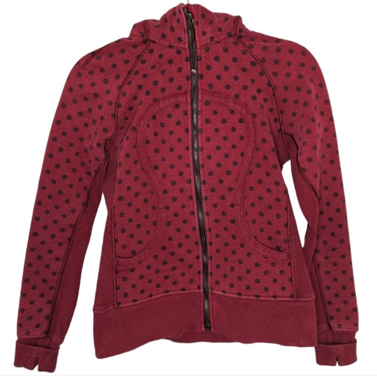 Lululemon Scuba Hoodie Ghost Polka Dot Heathered Cranberry