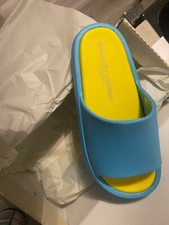 Beach Slides by J/Slides- TURQOISE/YELLOW Squish NIB sizes 6 7