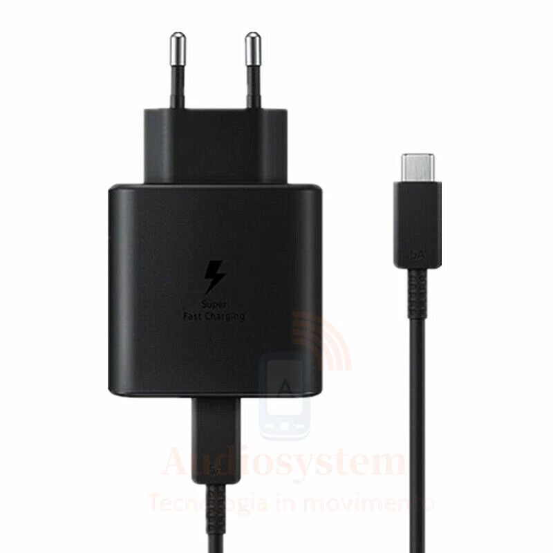 CARICABATTERIA ULTRA 45W ORIGINALE SAMSUNG +CAVO USB C EP-TA845 CARICATORE NERO - Immagine 3 di 4