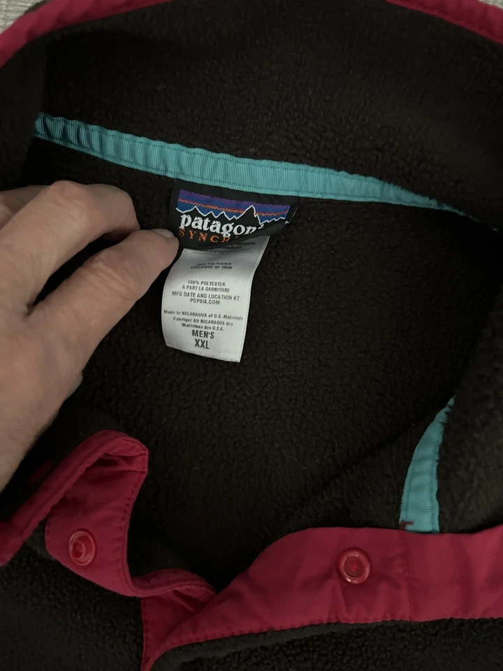 Pullover polar Patagonia Snap T vintage años 90 hecho en EE. UU. marrón 2XL Foto 2 de 4