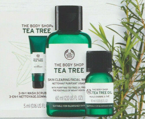 straf om sammensmeltning The Body Shop Tea Tree Oil Travel Trial Set 3 in 1 Wash Scrub Mask Oil .33  oz | eBay