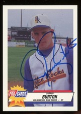 1993 Wilmington Blue Rocks DARREN BURTON Signed Card autograph auto ROYALS