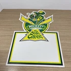 Vintage MICKEYS MALT LIQUOR Beer Sign THE MEAN GREEN HORNET Paper LARGE 18x12”