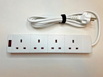 UK auf EU Euro Europa europäischer Reiseadapter Stecker - Verlängerungskabel 2m