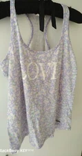 Lee Cooper Purple Floral Cotton Tank Top Vests Size 8