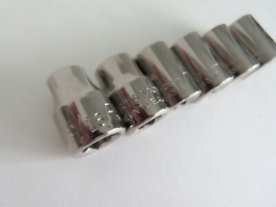 Six (6) - Craftsman 3/8'' Drive 12-Point Sockets SAE G2 Series Made in USA