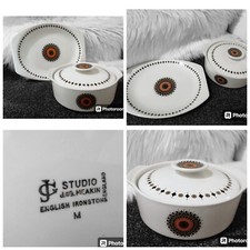 JG Meakin Inca Serving Platter Plate & Lidded Tureen 1970s Jessie Tait Art Deco