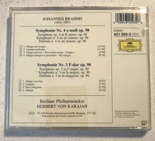 J. Brahms : Sym 3/4 Classical Composers 1 Disc CD - Picture 2 of 4