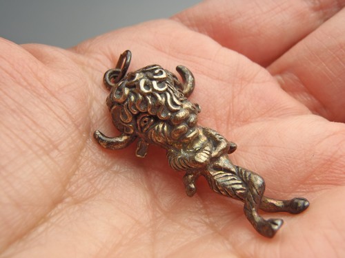 925 Solid Sterling 3D Buffalo Man Pendant 1 1/4" Long - Picture 2 of 15